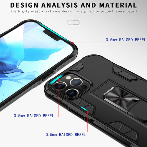 Military Grade Armor Protection Stand Magnetic Feature Case for iPhone
