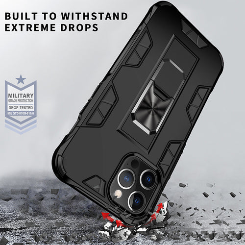 Military Grade Armor Protection Stand Magnetic Feature Case for iPhone